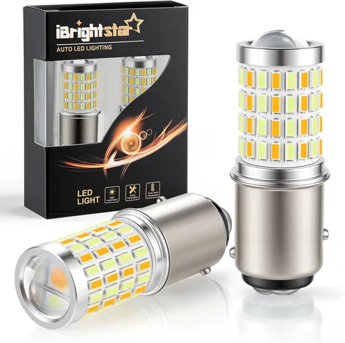 Vista 12 de iBrightstar Bombillas LED Super Bright 1157 2057 2357 7528 BAY15D P21/5W Switchback con proyector de repuesto para luces de circulación diurna/DRL