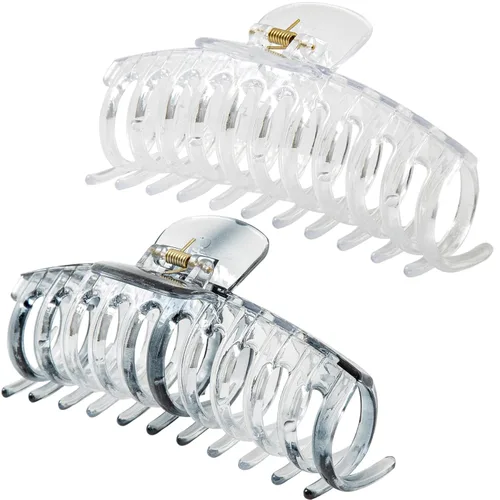 Vista 17 de Pinzas para el cabello extra grandes de 5.5 pulgadas para cabello largo y grueso, pinzas para el cabello de mujer, 2 unidades, accesorios