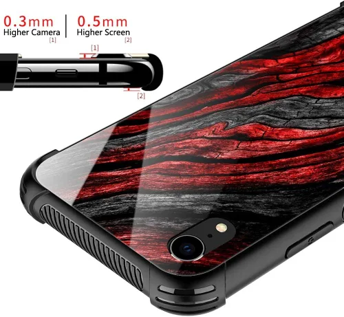 Vista 2 de Funda para iPhone Xs Max, de cristal templado 9H para iPhone Xs Max, diseño a prueba de golpes, antirrayones, para Apple iPhone Xs Max de 6.5