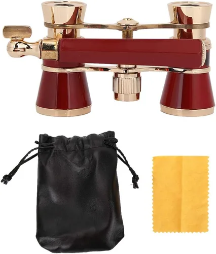 Vista 9 de Opera - Prismáticos para gafas, telescopio de teatro de 3 x 25 pulgadas con mango plegable, mini binocular compacto ligero para conciertos, teatro