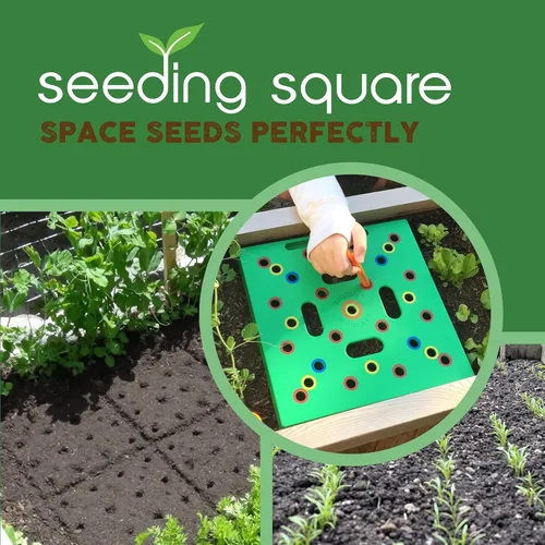 Vista 3 de Seeding Square - Herramienta patentada de espaciado de semillas y plántulas para cosechas más grandes, plantas organizadas y menos malas hierbas
