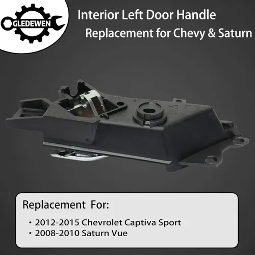 Vista 2 de Manija interior de puerta Gledewen, compatible con Chevy Captiva Sport 2012-2015 2008-2010 Saturn Vue, delantera/trasera izquierda del lado