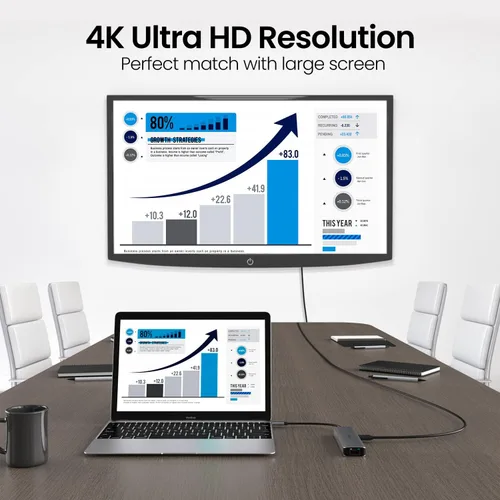 Vista 4 de Hub USB C, adaptador multipuerto USB C de JESWO con RJ45 Ethernet, 4K HDMI, 100 W PD, 3 puertos USB 3.0, base tipo C para laptop Thunderbolt 3