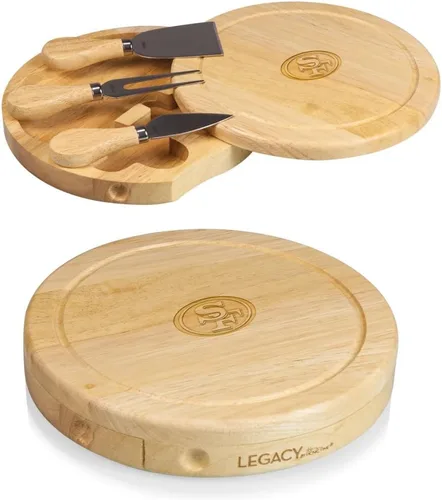 Vista 2 de Picnic TIME NFL Brie Cheese Board and Knife Set - Charcuterie Board Set - Wood Cutting Board