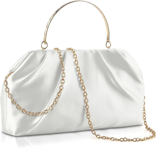 Vista 14 de ERKOON Clutch Purse for Women Elegant Pleated Evening Bag Crossbody Shoulder Handbag Envelope Bag with 2 Detachable Chain
