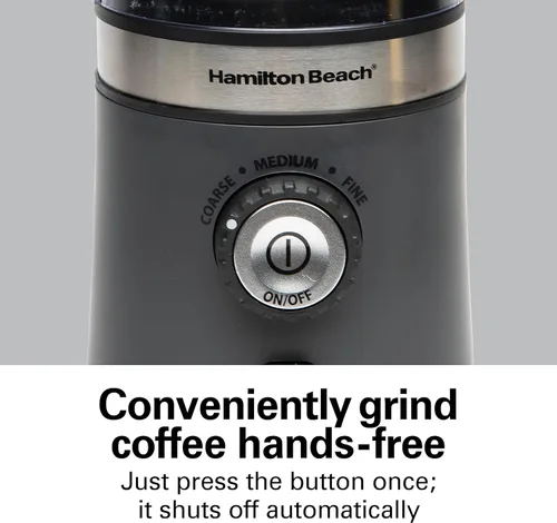 Vista 2 de Hamilton Beach Electric Coffee Grinder for Beans, Spices and More, with Multiple Grind Settings for up to 14 Cups, Removable Stainless Steel