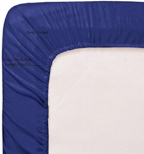 Vista 27 de Home Must Haves Juego de ropa de cama de lujo de color liso, extra suave, acogedor, bolsillo profundo de 12 pulgadas con fundas de almohada Azul