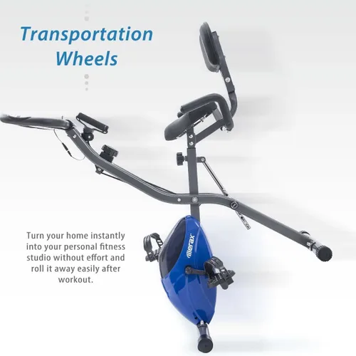 Vista 6 de Merax Bicicleta de entrenamiento para el hogar: bicicleta estática reclinada 2 en 1 y posiciones verticales de bicicleta de ciclismo