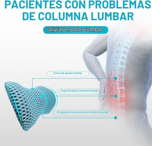 Vista 6 de Almohada de apoyo lumbar Panduo para silla de oficina, almohada lumbar de espuma viscoelástica para alivio del dolor de espalda baja (Negro)