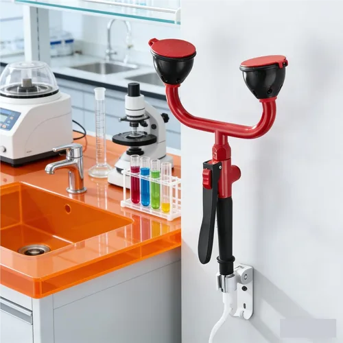 Vista 9 de Portable Eye Wash Station with Drench Hose, Handheld Eyewash Station for Dangerous Worksites, Wall and Deck Mounted Eye Wash Kit, Handheld Eye Face