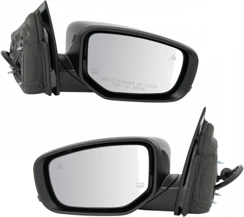 Vista 118 de TRQ Conjunto de 2 piezas de espejo lateral para conductor y pasajero, ajuste eléctrico, sin calefacción, sin memoria, color negro, compatible