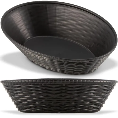 Vista 2 de Carlisle FoodService Products WeaveWear - Cesta ovalada de plástico, 9 pulgadas, color negro, (paquete de 12)