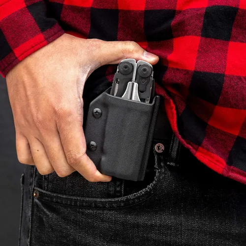 Vista 3 de Clip & Carry Kydex - Funda multiherramienta para The Leatherman Surge, fabricada en Estados Unidos, funda para múltiples herramientas, color negro
