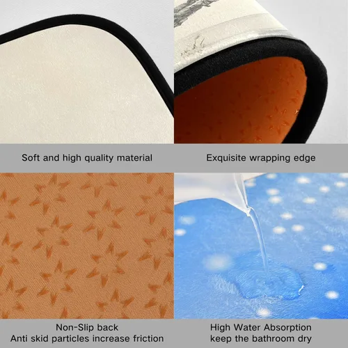 Vista 6 de Kitchen Mats Robot Tree Print 2 Pcs, Low Pile Water Absorbent Kitchen Rugs Floor Mats for Kitchen Sink Living Room Bedroom
