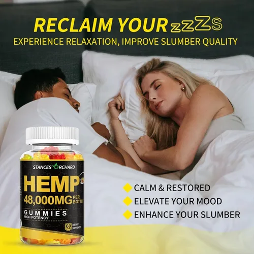 Vista 4 de Gomitas de cáñamo de alta potencia, aceite de cáñamo natural infundido, Omega 3-6-9 para relajación de adultos, gomitas de cáñamo comestibles Furity