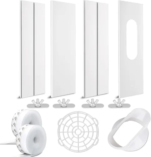 Vista 8 de Kit de aire acondicionado portátil para puerta corredera, kit de aire acondicionado para puerta corredera de CA ajustable, de 16.9 a 90 pulgadas