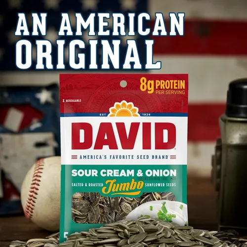 Vista 7 de DAVID Semillas de girasol gigantes, tostadas, picante, saladas, queso, amigable con dietas ceto, 5.25 onzas, 12