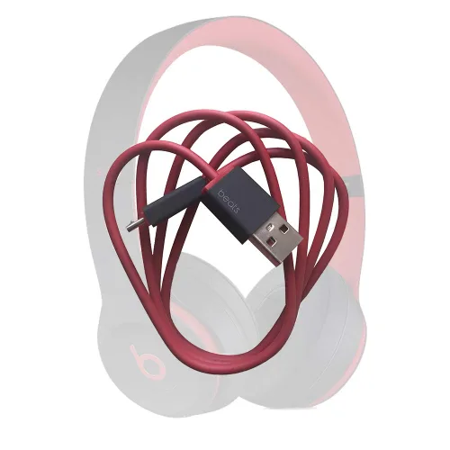 Vista 6 de Cable de audio AUX original de repuesto para auriculares Beats by Dre Solo/Studio/Pro/Wireless/Mixr con micrófono negro+cable cargador de repuesto