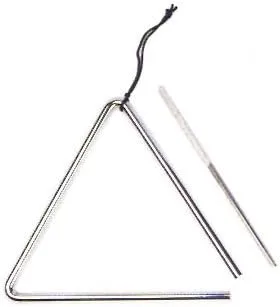 DD 8" Chrome Music Percusion Triangle, Striker & Case ¡Nuevo!
