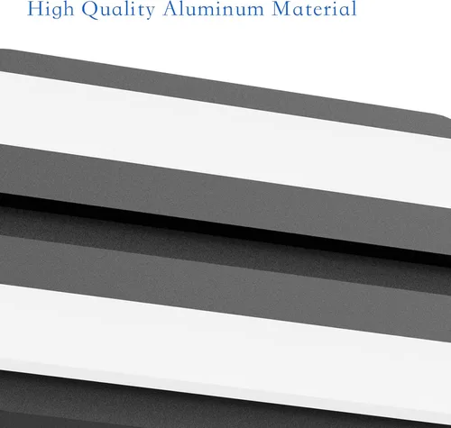 Vista 6 de Ralbay Moderna Lámpara LED Negra de Tocador de 24 Pulgadas 24W, Lámpara de Aluminio Mate Negro con Efecto Helado para Iluminación de Baño, Luz