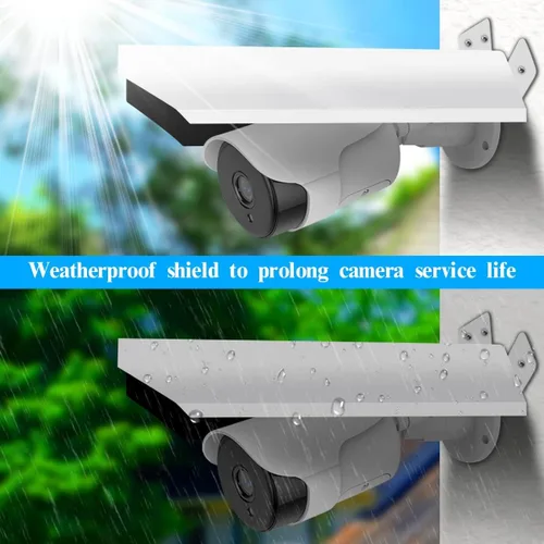 Vista 4 de Cubierta Universal para Cámara de Seguridad - Protector Solar y de Lluvia, Techo Protector Impermeable para Cámaras Domo y Bala de Exterior