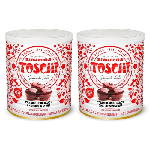 Vista 6 de Cerezas Negras Amarena Toschi en Almíbar, 2 LB 1.4 Kg