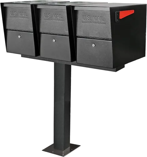 Vista 5 de Mail Boss 7500 Mail Manager Pro - Buzón de seguridad en la acera con bloqueo negro + barra separadora Mail Boss 7140