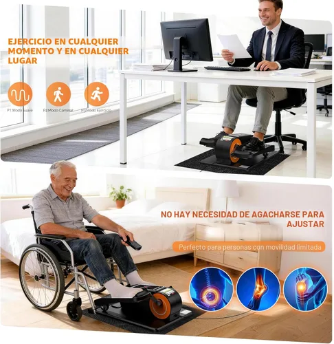Vista 5 de Under Desk Elliptical Machine, Electric Elliptical Leg Exerciser for Senior, Quiet and Compact Electric Seated Pedal Exerciser for Home with Display