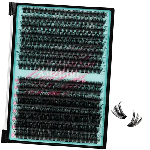 Vista 11 de Kit de racimos de pestañas 280 piezas, kit de extensión de pestañas 60D 80D, adhesivo y sello de pestañas impermeables, removedor de pestañas