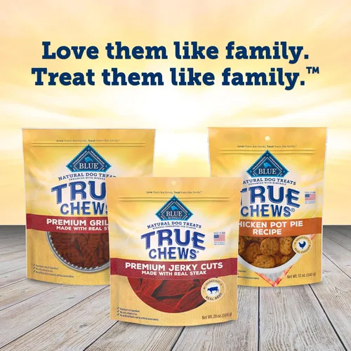 Vista 8 de Blue Buffalo True Chews Premium Jerky Cuts - Golosinas para perros, fabricadas en los Estados Unidos con ingredientes naturales, carne de res, bolsa