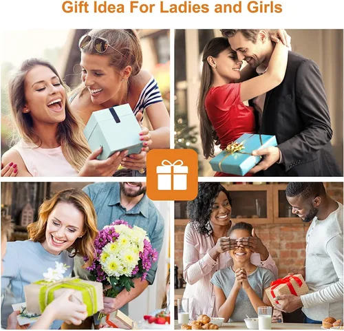 Vista 8 de Flymiro Espejo de tocador iluminado de tres pliegues con aumento 3x/2x, 21 luces LED y pantalla táctil, espejo cosmético de encimera con rotación