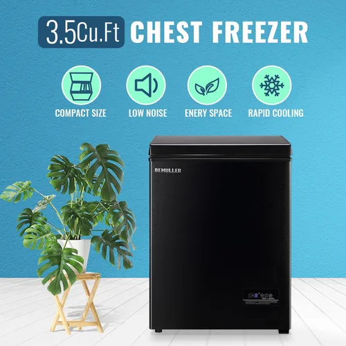 Vista 4 de DEMULLER Congelador de pecho pequeño y profundo con cesta extraíble, congelador compacto con panel de control digital, rango de temperatura de -12℉