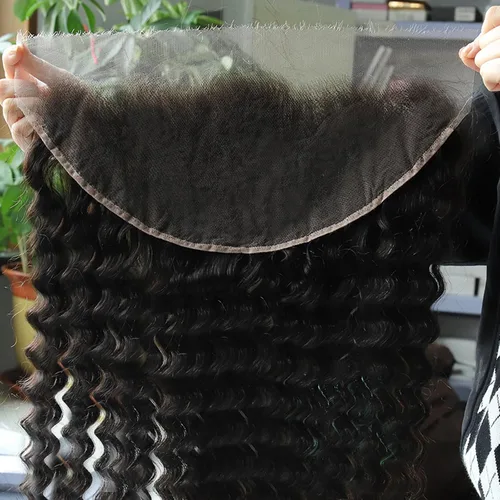 Vista 49 de BEEOS Frontal de Encaje HD de 13 x 4 pulgadas Solamente, cabello humano virgen lacio de color rubio 613, línea de cabello prearrancado de 0.10mm