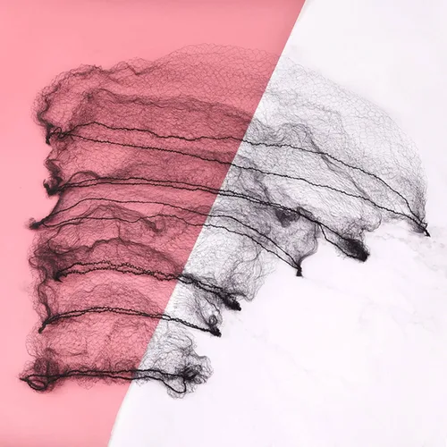 Vista 8 de Redes invisibles para cabello largo, 100 piezas de malla elástica negra de 18 a 46 pulgadas para mujeres, para pelucas, moño, servicio de alimentos