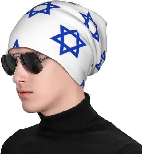 Vista 2 de Stars of David - Gorro holgado de punto para invierno, suave, con puños, calavera, regalos para hombres y mujeres, multicolor, Multi