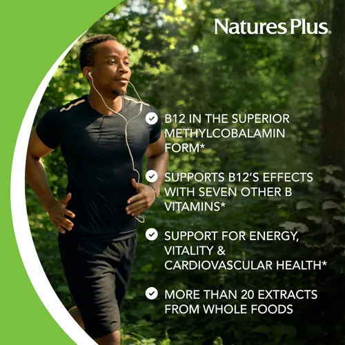 Vista 3 de NaturesPlus Source of Life Garden Vitamina B12 – 60 cápsulas – Incluye más de 20 extractos de alimentos integrales – Certificado USDA orgánico, sin