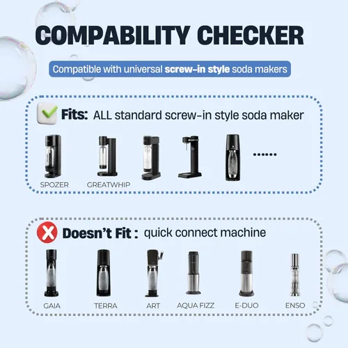 Vista 2 de SPOZER Cilindro de CO2 de 60 L para SodaStream, Cilindros Roscados de CO2 Compatibles con Todas las Máquinas de Soda Roscadas 'Atornillables', FIZZ
