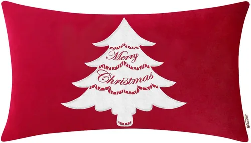 Vista 52 de BRAWARM Christmas Pillow Cover 18 X 18 Inches, Black Reindeer Embroidered Pillow Cover, Soft Velvet Decorative Throw Pillow for Couch Bed Sofa