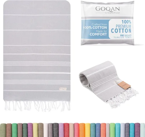 Vista 24 de Toalla turca Real Grand Bazaar Pestemal 100% de algodón, prelavada, más suave, 39x69 de Pestemal, para playa, el baño, spa, hammam, toallas súper