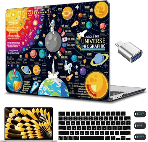 Vista 23 de CISSOOK Compatible con MacBook Air de 15 pulgadas, estuche 2025 2024 2023 Modelo de lanzamiento A3114 A2941, estuche rígido de plástico con funda