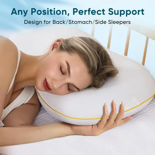 Vista 5 de Almohada cervical refrescante para dormir de lado, almohada cervical refrescante para dormir de lado, almohadas de espuma viscoelástica para dormir