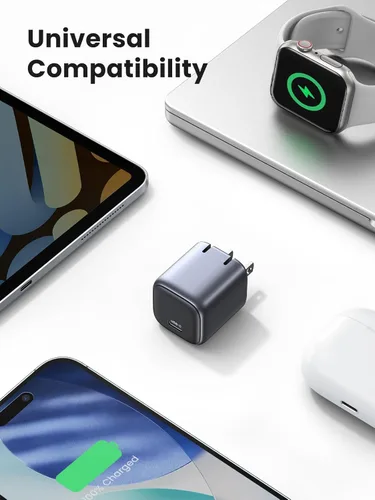 Vista 4 de UGREEN Cargador USB C de 30 W para iPhone 17, Nexode plegable GaN PPS compacto y rápido cargador de pared, adaptador de corriente USB-C para iPhone