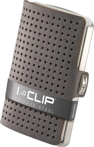 I-CLIP Acero inoxidable con clip intercambiable - Cartera delgada - Cartera de cuero - Billetera premium - Tarjetero de acero inoxidable