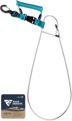 Vista 9 de Rogue Endeavor® Clip de pescado, grande, construcción inoxidable, cordón de núcleo de acero de liberación rápida de 36 pulgadas, diseñado para pesca