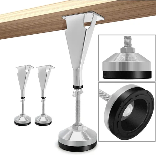 Vista 8 de 2 patas de soporte de listones para marco de cama, patas centrales de cama de acero, pies de soporte de altura ajustable de alta resistencia