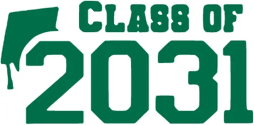 Vista 36 de Class of 2031 Iron On Decal, Graduation Shirt Transfer, Graduate Tshirt Patch, DIY Crafts, Graduation Cap, Pick Size and Color, Iron-On Almost Black