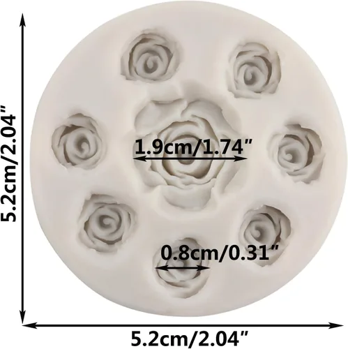 Vista 2 de Molde de caramelo de silicona rosa Mini flor Fondant moldes de chocolate para decoración de pasteles Decoración de cupcakes Pasta de goma