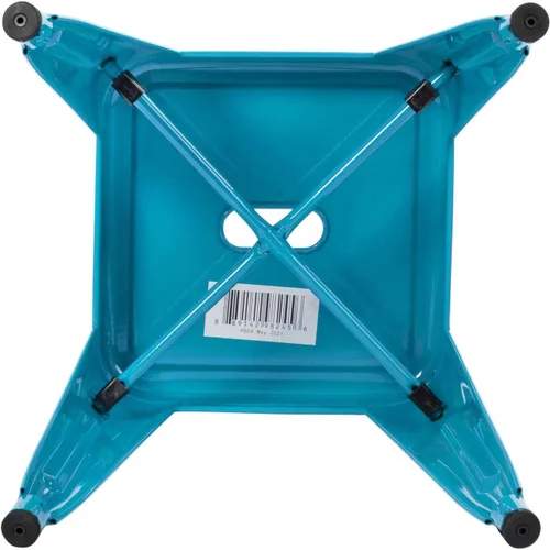 Vista 44 de Flash Furniture Taburete de metal para mesa de comedor, taburete de grado comercial Kai morado sin espalda, silla de comedor apilable de 18