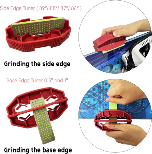 Vista 3 de Snowboard Ski Edge Bisel Tuning esquí Kit de cera Diamantes 3 Piezas Diamond File 240 Grit 500 Grit 1000 Grit para Esquiador