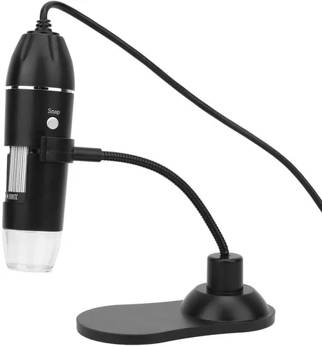 Vista 2 de Microscopio digital, microscopio digital USB 50X-1000X microscopio electrónico con soporte, resolución de imagen 1920 * 1080, con 8 luces LED